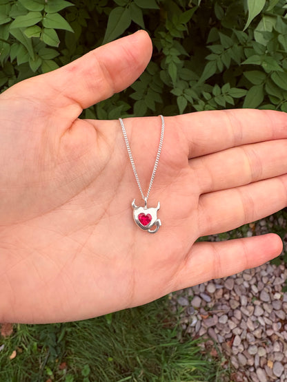 Devil tail heart pendant (red)