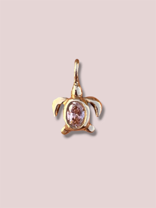 Tilly Turtle - light pink cz (ruby bronze)
