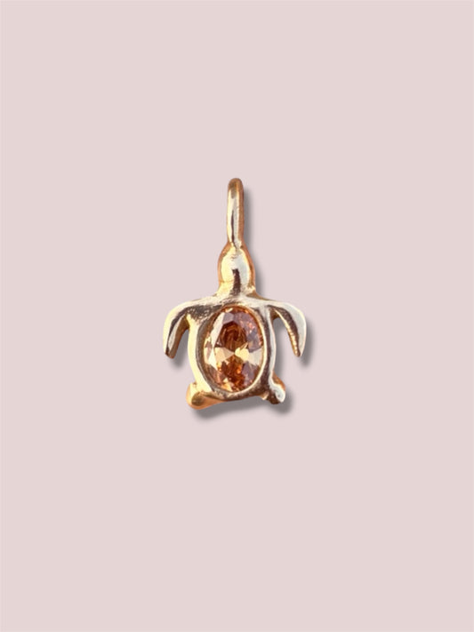 Tilly Turtle - champagne cz (gold bronze)