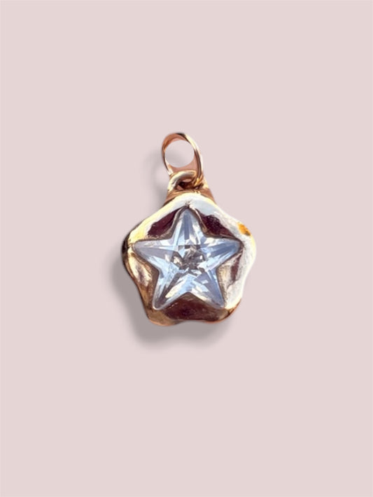 Stellina charm (gold bronze, white cz)