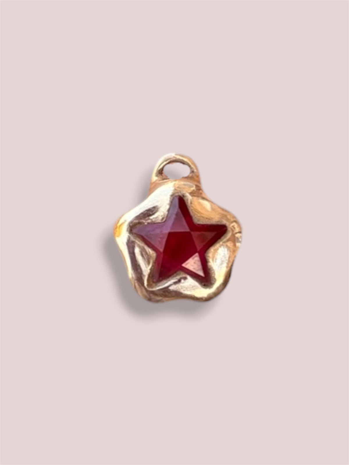 Stellina charm (gold bronze, lab ruby cz)