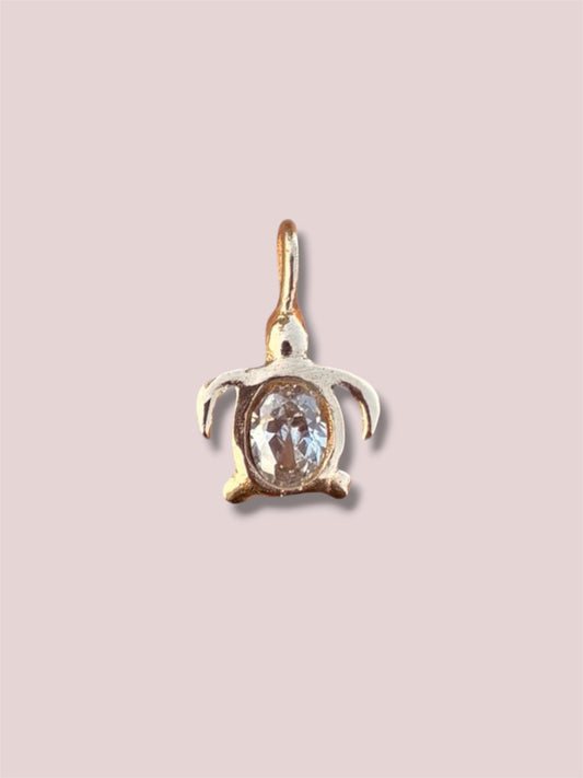 Tilly Turtle - clear cz (gold bronze)