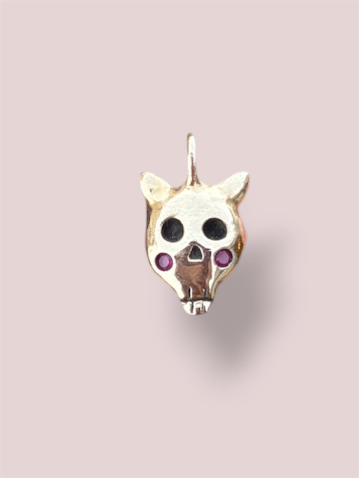 Kitty Skull Charm - Halloween special (ruby bronze)