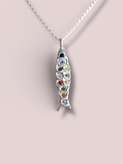 Sardine rainbow pendant