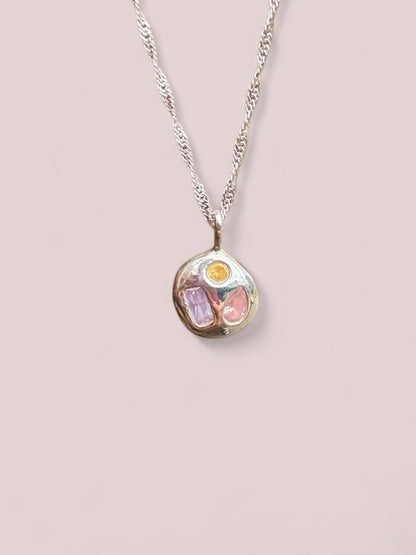 Precious Pebble pendant (pink, lavender, yellow)