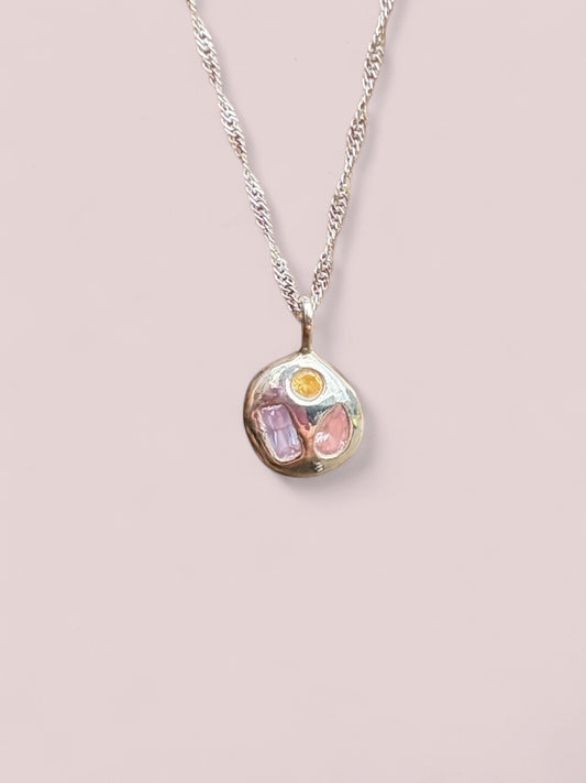 Precious Pebble pendant (pink, lavender, yellow)