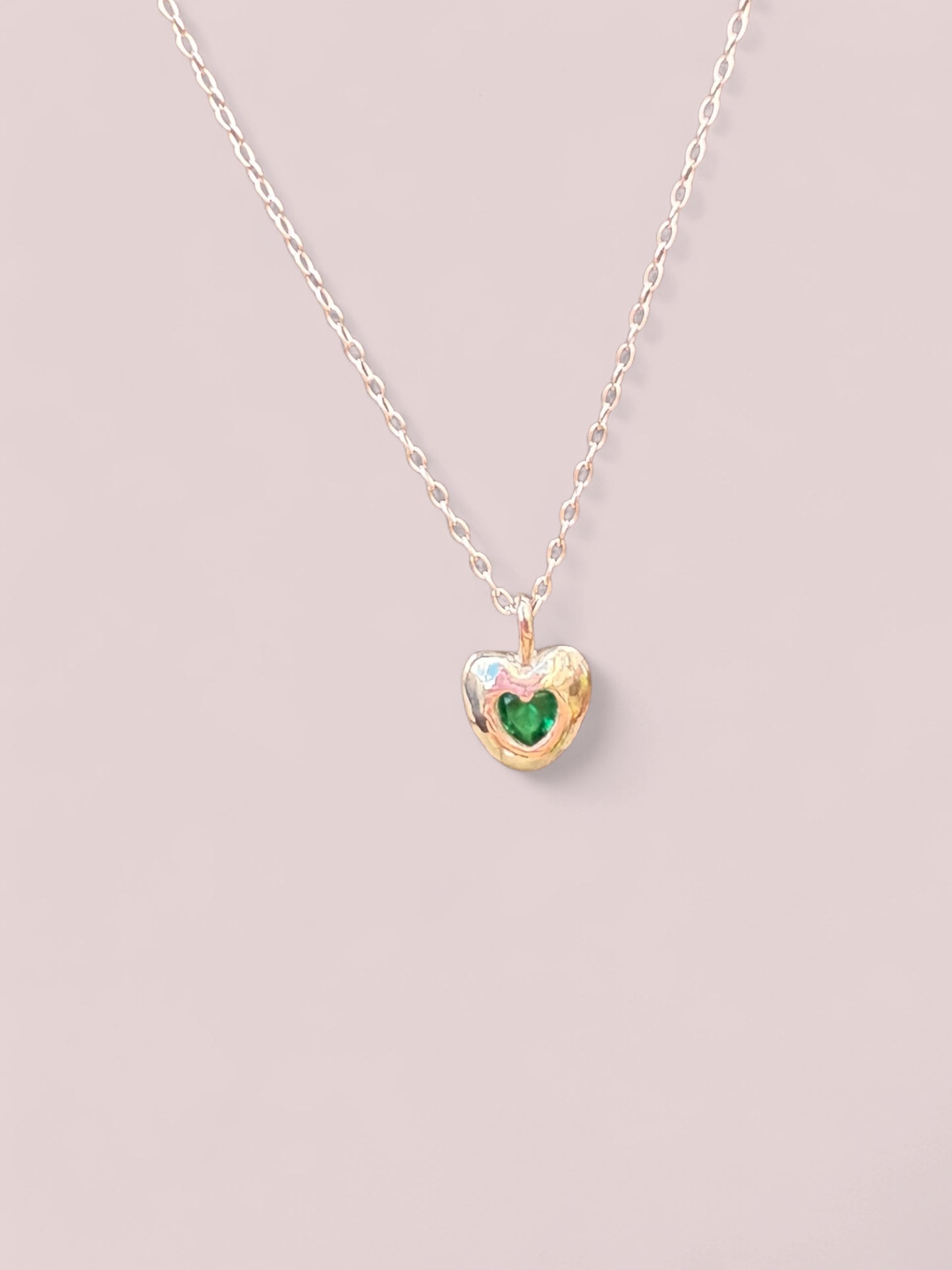 Mini heart pendant (green)