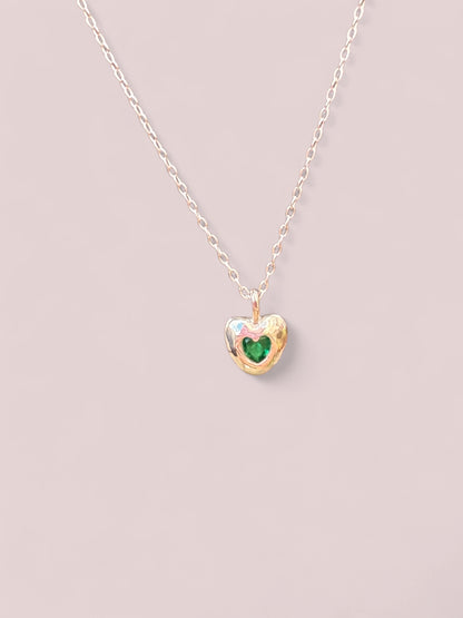 Mini heart pendant (green)