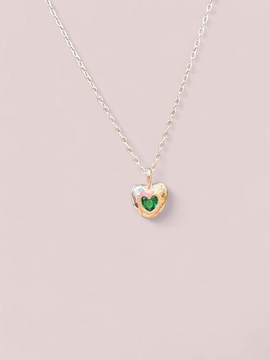 Mini heart pendant (green)