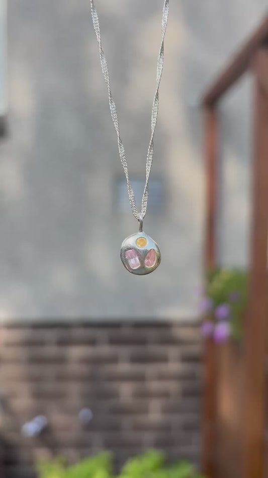 Precious Pebble pendant (pink, lavender, yellow)