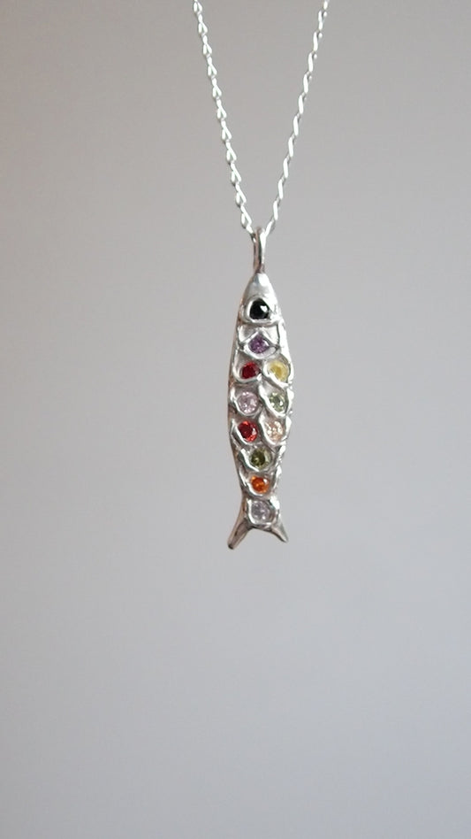 Sardine rainbow pendant