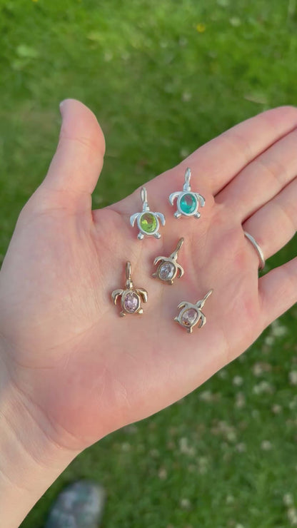 Tilly Turtle - champagne cz (gold bronze)