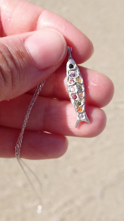 Sardine rainbow pendant
