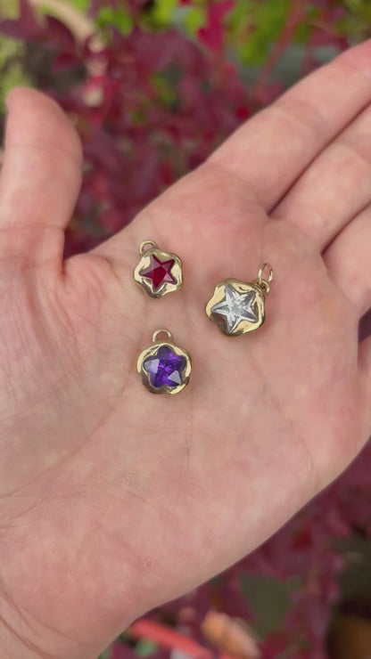 Stellina charm (gold bronze, white cz)
