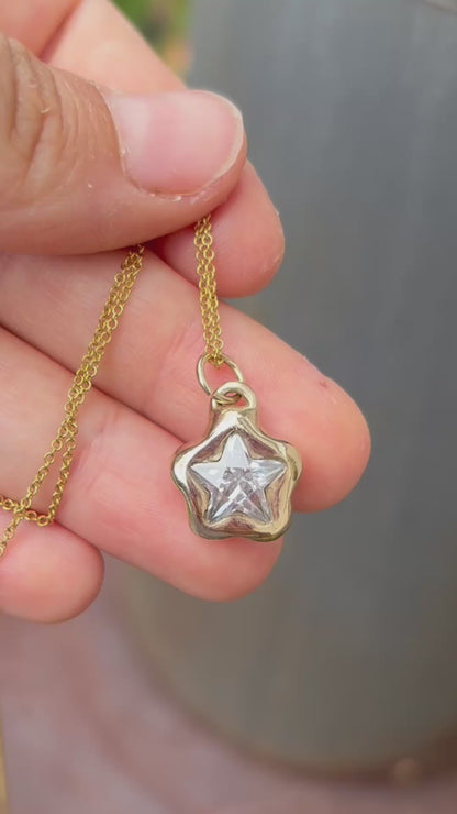 Stellina charm (gold bronze, white cz)