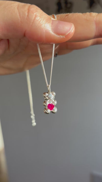 Gummy Love Bear ruby pendant